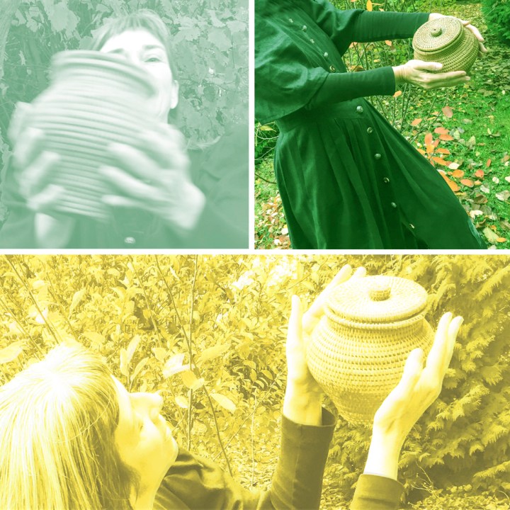 ein Tanz im Garten mit geflochtenem Gefäß